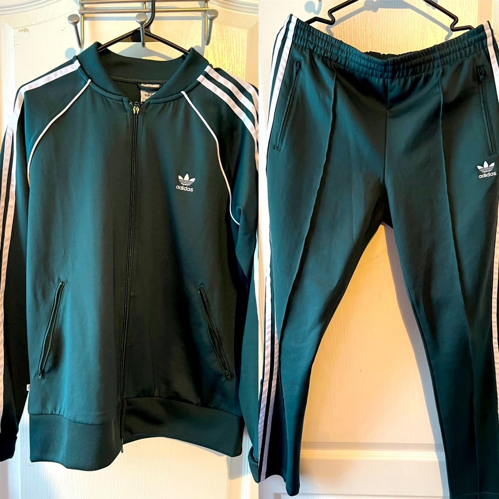 NWOT Adidas Track Suit Size Large Hunter Green